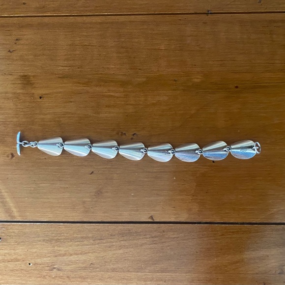 NIELS ERIK STERLING SILVER MODERNIST LINK TOGGLE BRACELET size 7” - Picture 4 of 8